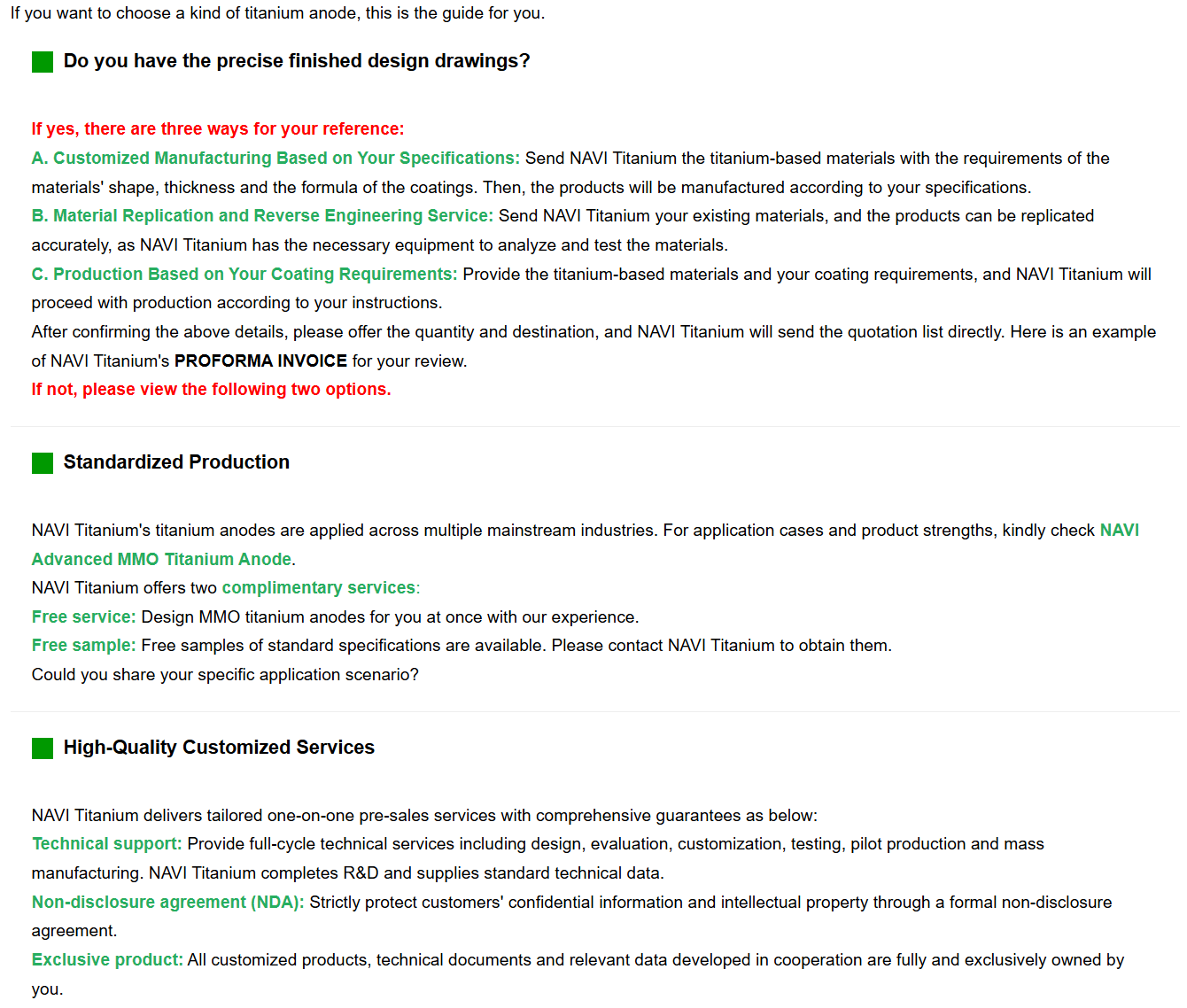 Purchasing guide | NAVI Titanium Purchasing guide | NAVI Titanium